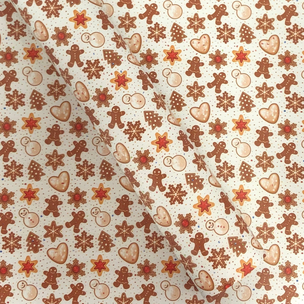 Holiday Cookies Marine Vinyl Faux Leather