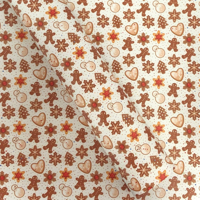 Holiday Cookies Marine Vinyl Faux Leather