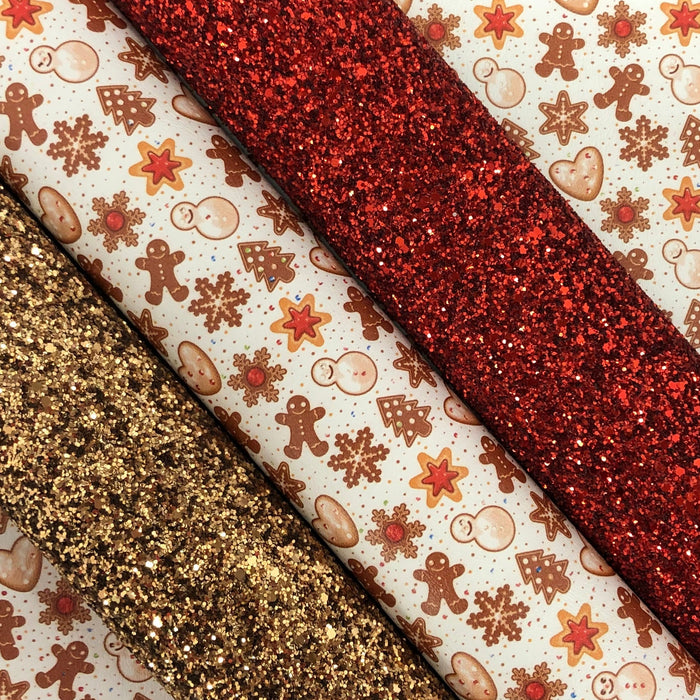 Holiday Cookies Marine Vinyl Faux Leather