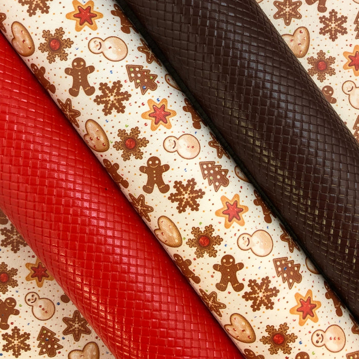 Holiday Cookies Marine Vinyl Faux Leather
