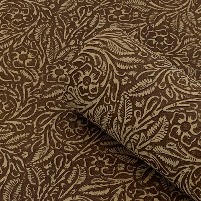 Floral Embossed Cowhide Suede