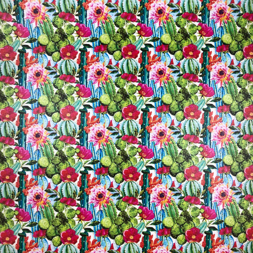 Bright Up Close Cactus Marine Vinyl Faux Leather