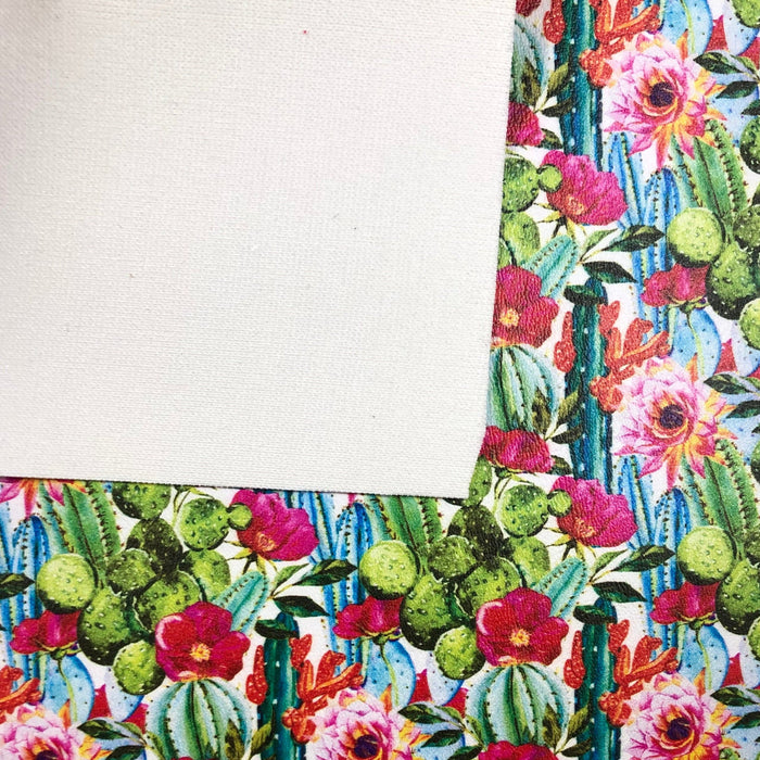Bright Up Close Cactus Marine Vinyl Faux Leather