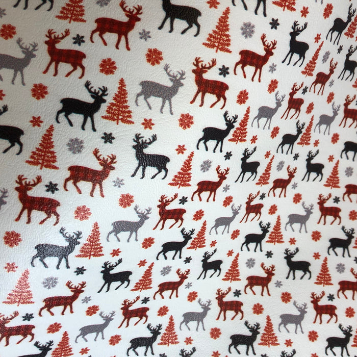 Multi Color Reindeer Marine Vinyl Faux Leather