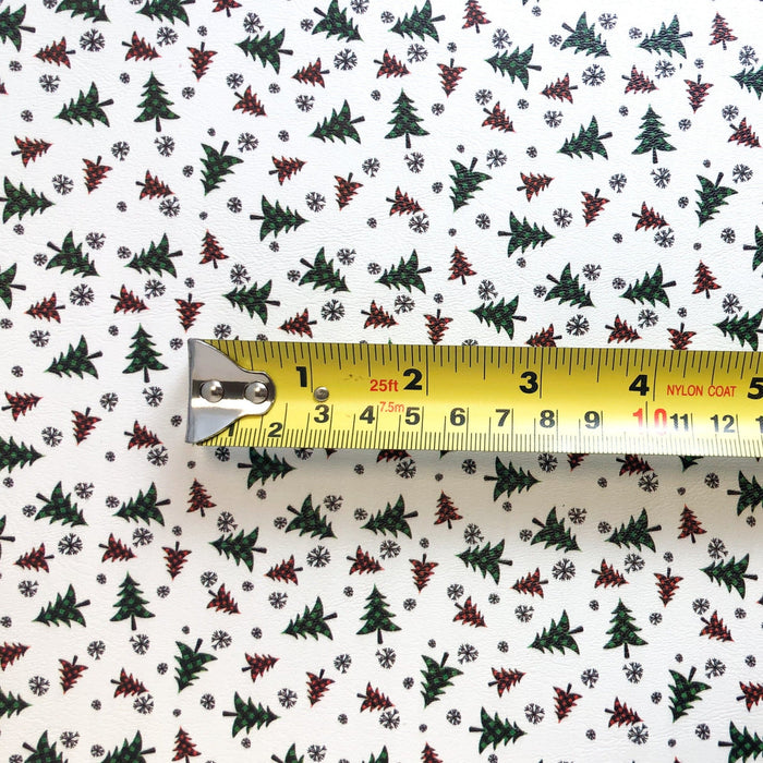 Plaid Holiday Trees Marine Vinyl Faux Leather
