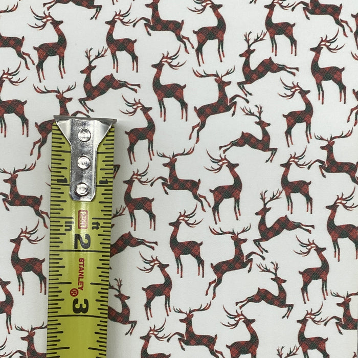 Plaid Reindeer Printed Leather