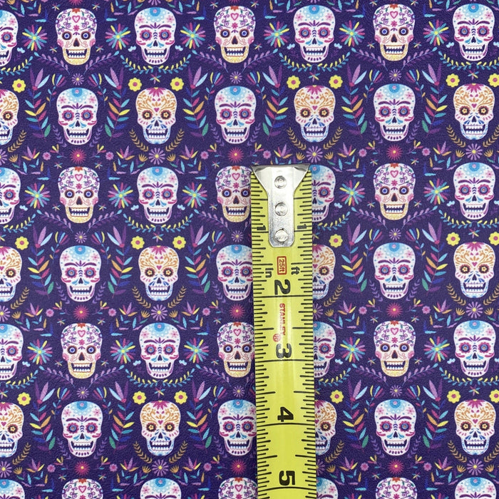 Purple Sugar Skull - Printed Marine Vinyl
