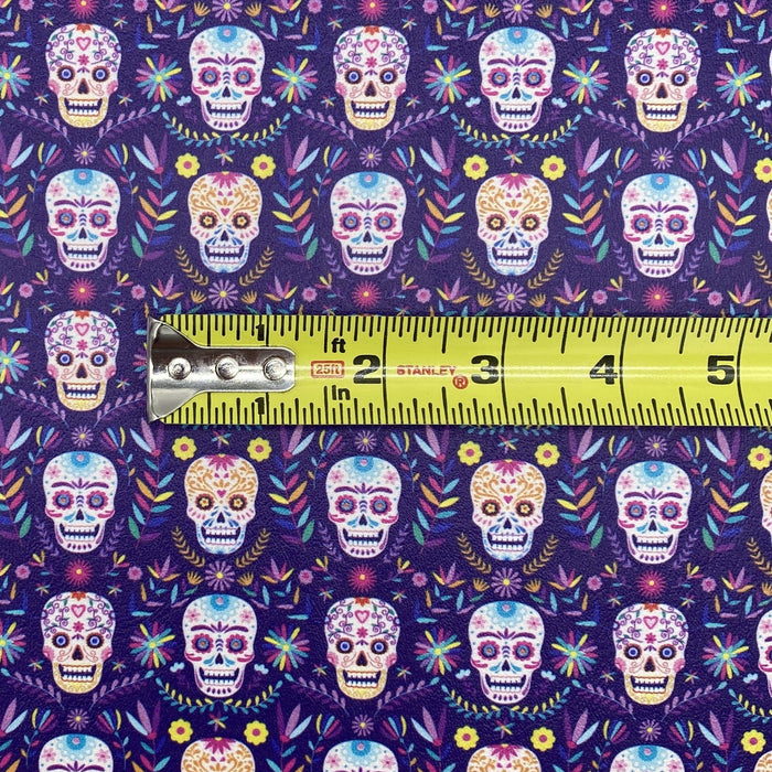 Purple Sugar Skull - Printed Marine Vinyl