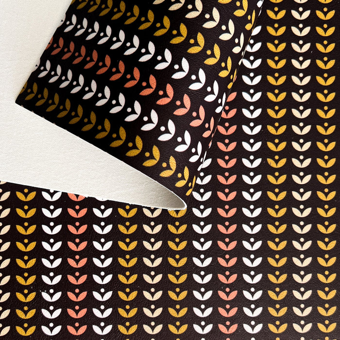 Backing of Retro Petals Printed Marine Vinyl