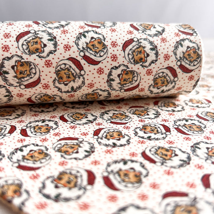 Santa Claus Snowflake Printed Leather