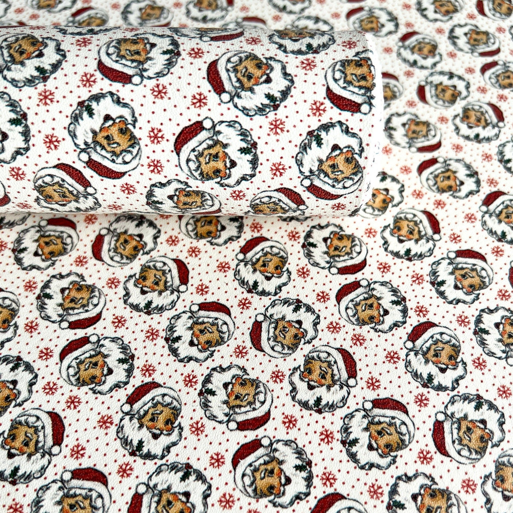 Santa Claus Snowflake Printed Leather