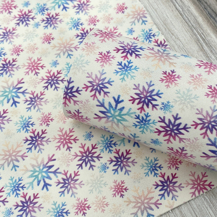 Snowflake Printed Cowhide Leather