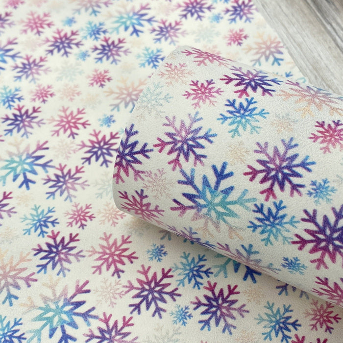Snowflake Cowhide Printed Leather