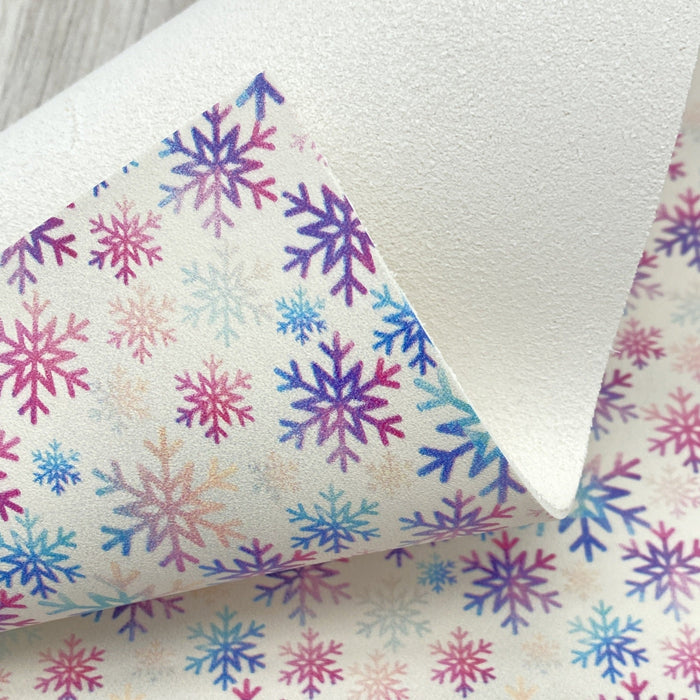 Snowflake Printed Cowhide Leather
