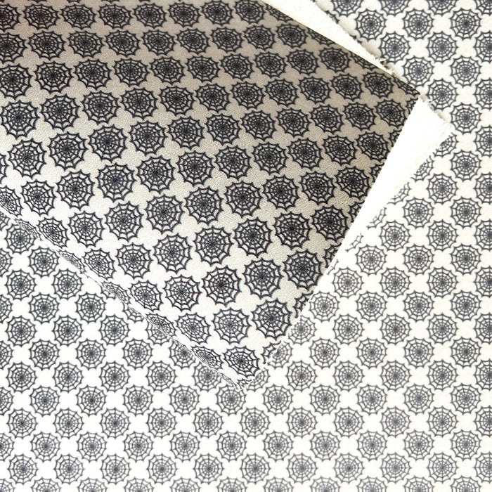 Spider Web Printed Leather
