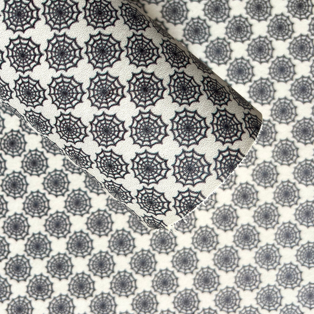 Spider Web Printed Leather