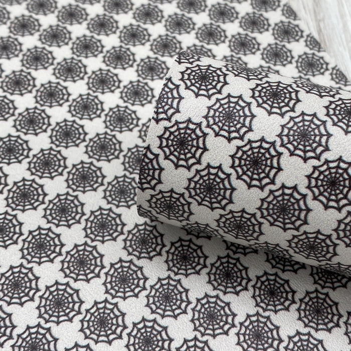 Spiderweb Printed Marine Vinyl Faux Leather
