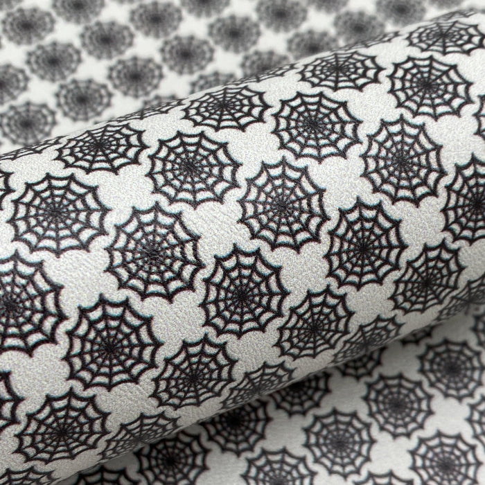 Spiderweb Printed Marine Vinyl Faux Leather