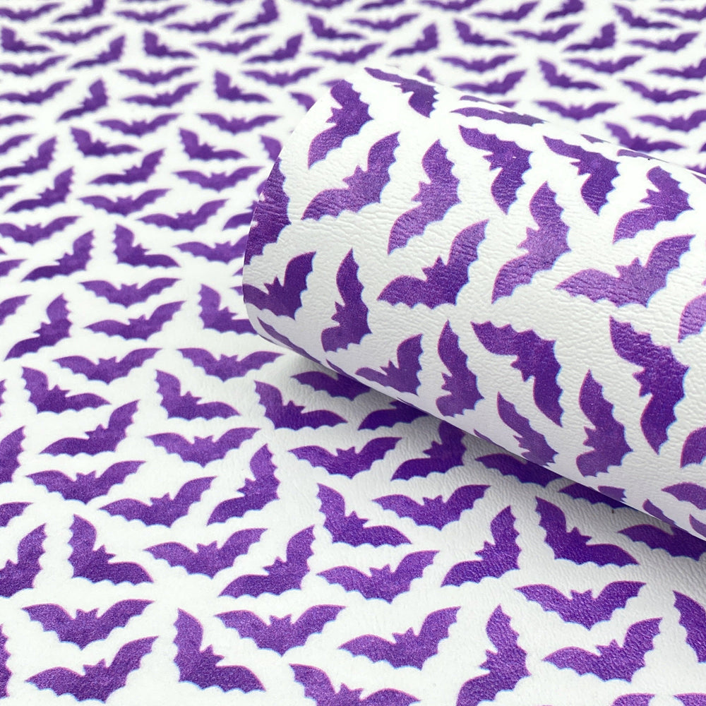 Bat printed marine vinyl faux leather