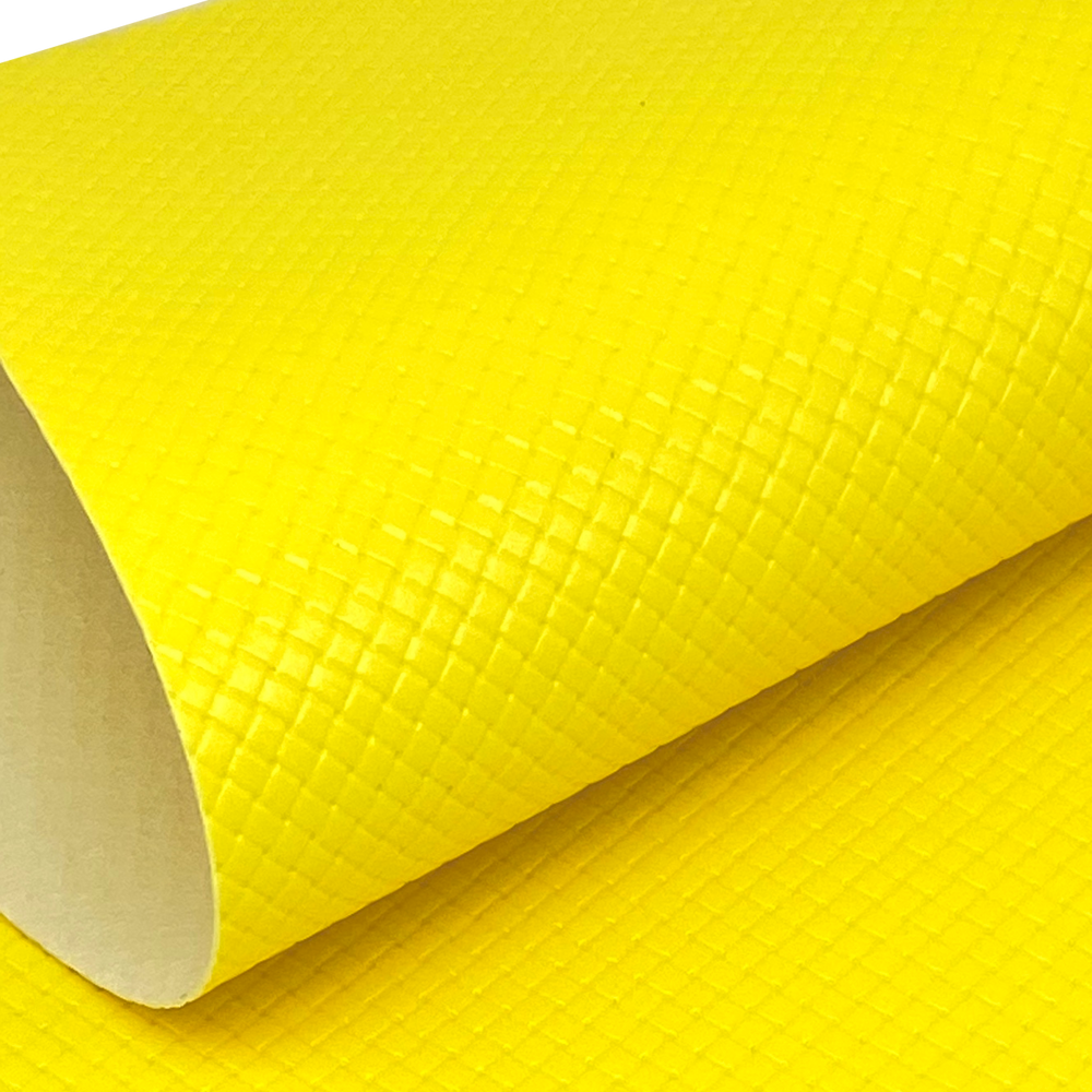 Embossed Faux Leather Sheet - Sunshine Yellow