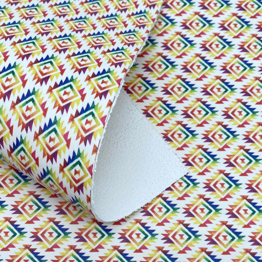 Tie-Dye Aztec Printed Leather