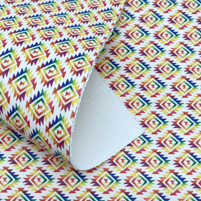 Tie-Dye Aztec Printed Leather