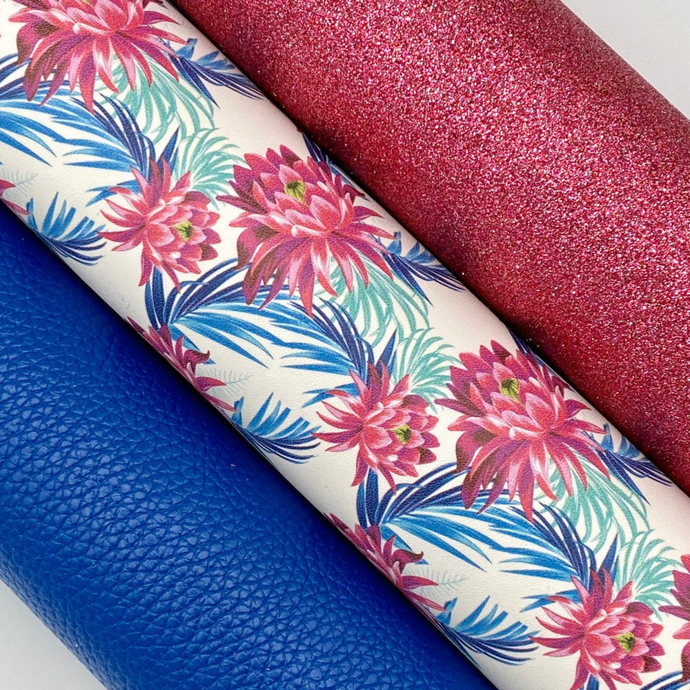 Tropical Urn Plant Printed Leather