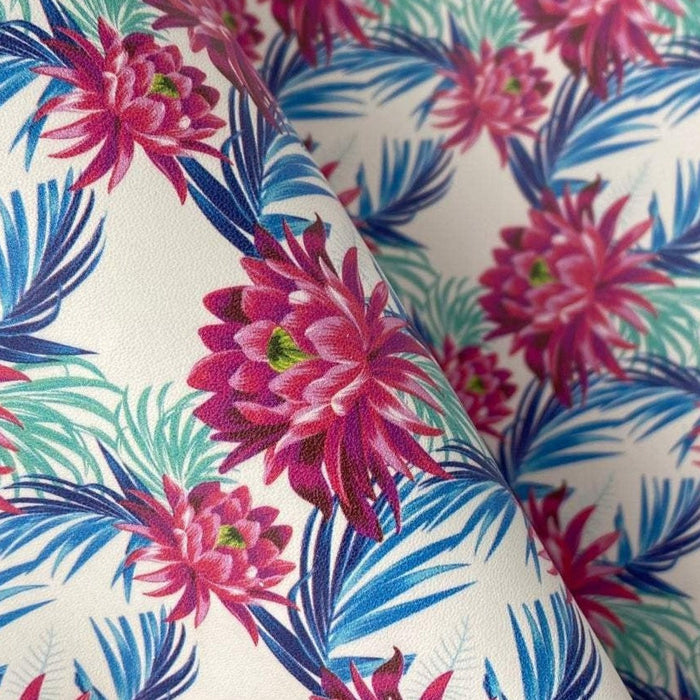 Tropical Urn Plant Printed Leather