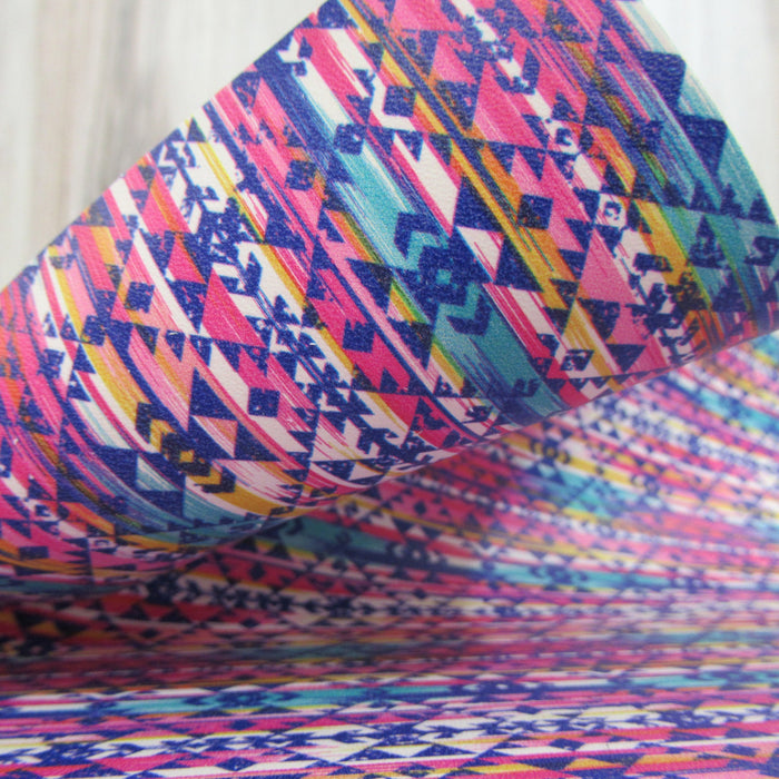 Watercolor Aztec - Printed Leather