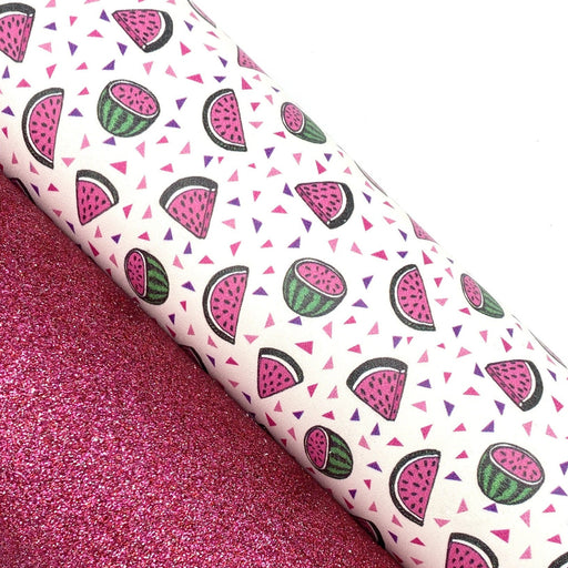 Watermelon Confetti Printed Leather