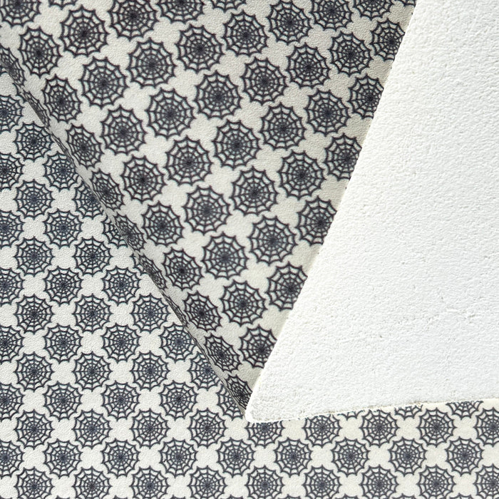 Spider Web Printed Leather