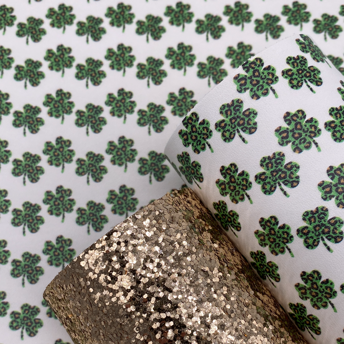 Leopard Shamrock Printed Leather