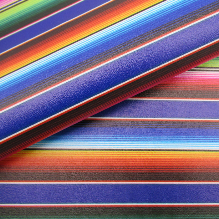 Navy Serape Printed Marine Vinyl Faux Leather