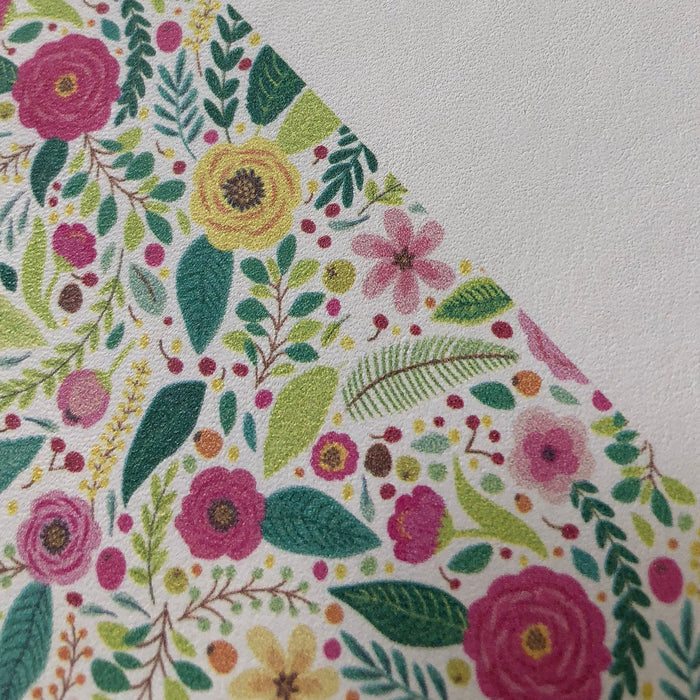 Springtime Floral Printed Leather