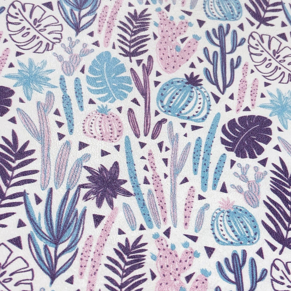Purple Cactus Printed Leather