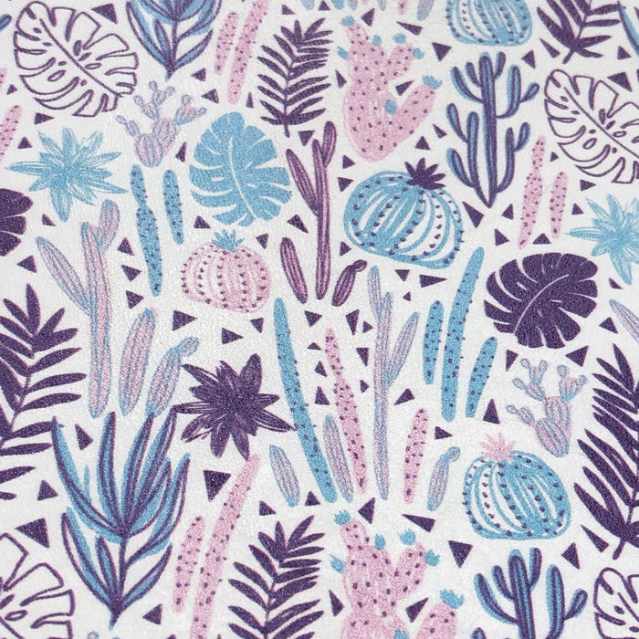 Purple Cactus Printed Leather