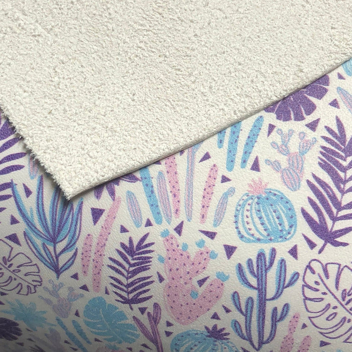 Purple Cactus Printed Leather