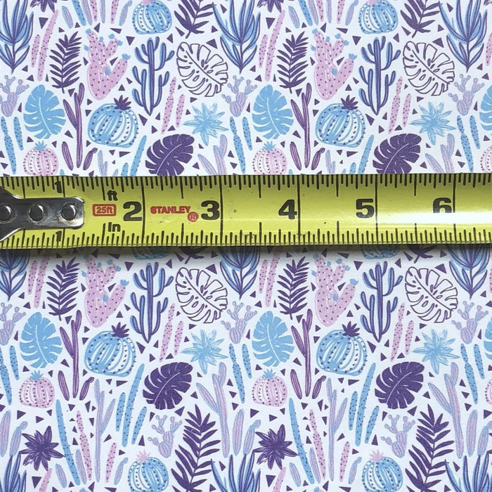 Purple Cactus Printed Leather