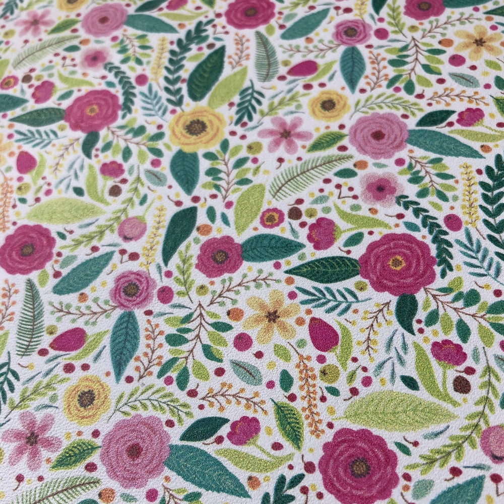 Springtime Floral Printed Leather