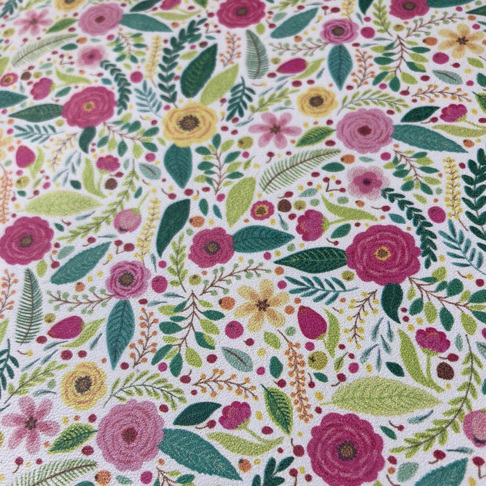 Springtime Floral Printed Leather