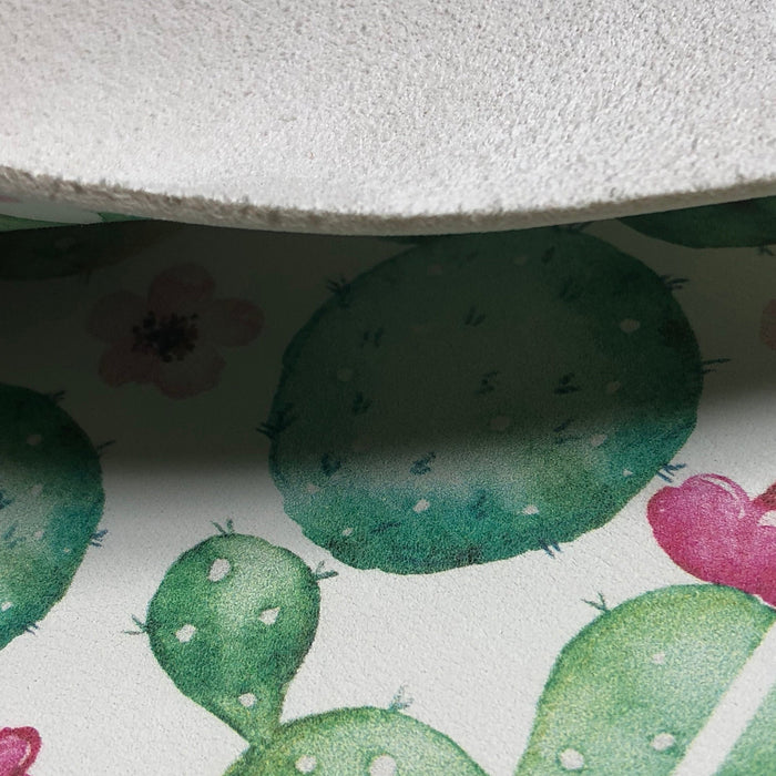 Watercolor Cactus Printed Leather