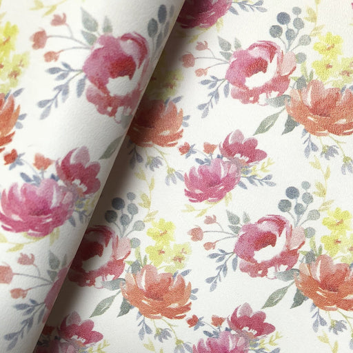 Watercolor Floral Printed Leather
