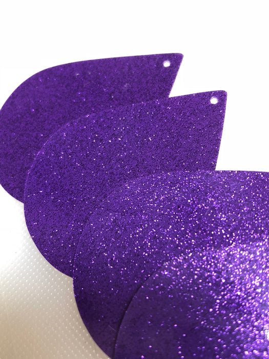 Teardrop DIY Earring Blanks - Glitter Faux Leather