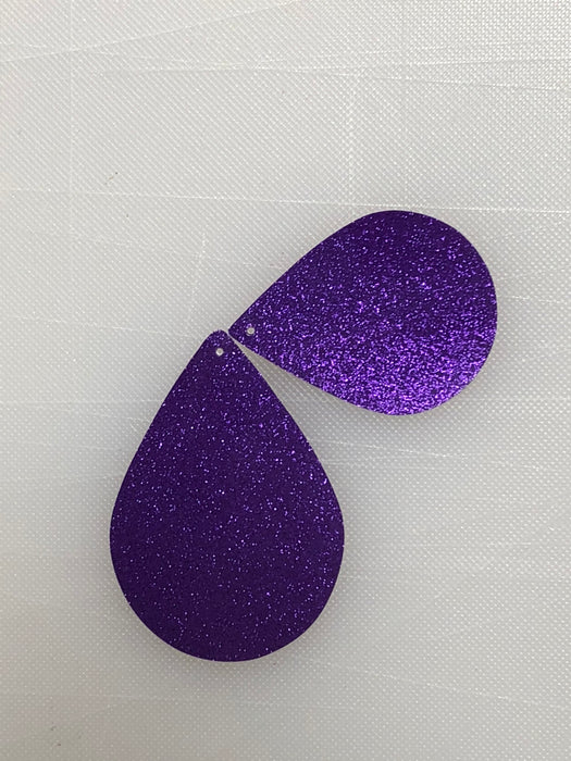 Teardrop DIY Earring Blanks - Glitter Faux Leather