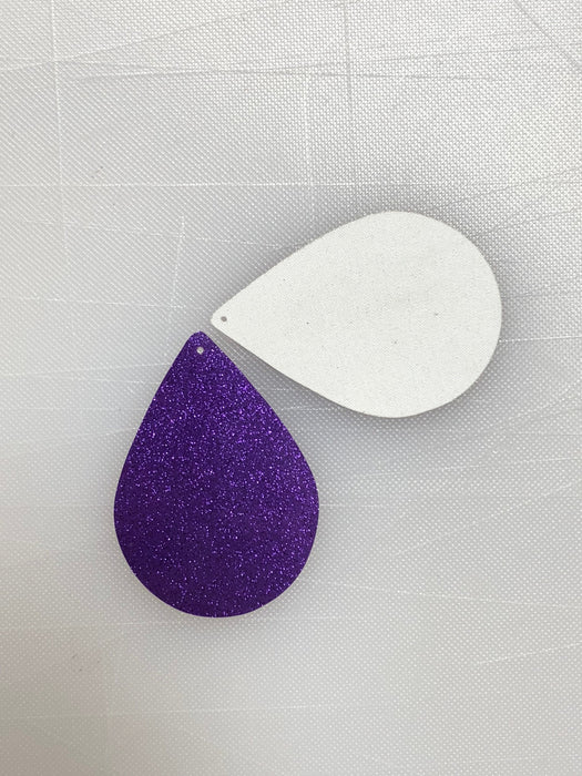 Teardrop DIY Earring Blanks - Glitter Faux Leather