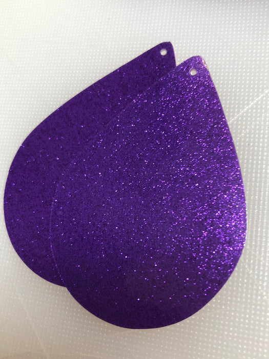 Teardrop DIY Earring Blanks - Glitter Faux Leather