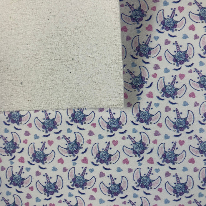 Purple Unicorn Printed Leather