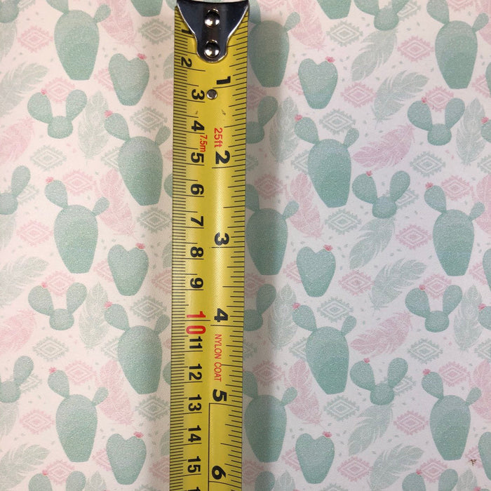 Pastel Aztec Cactus Printed Leather