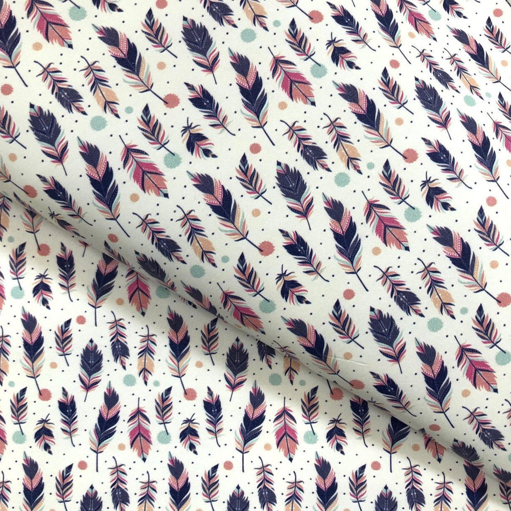 Spring Feather Printed Leather