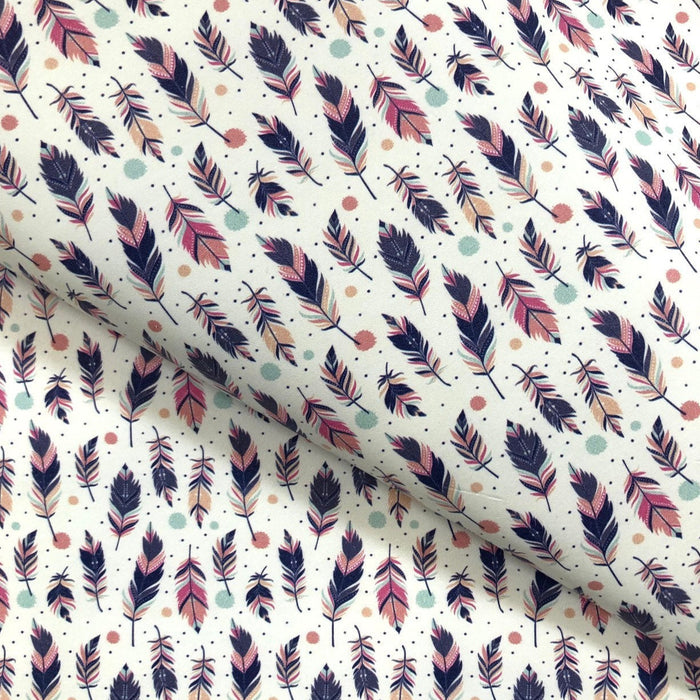 Spring Feather Printed Leather